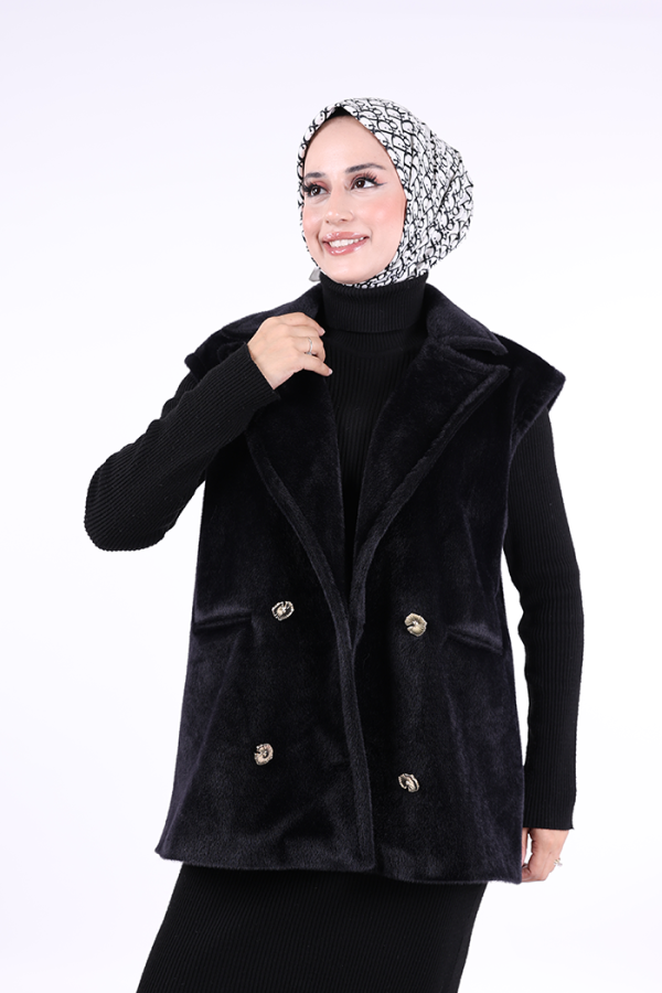 Angora Yelek 70031 Siyah - 3