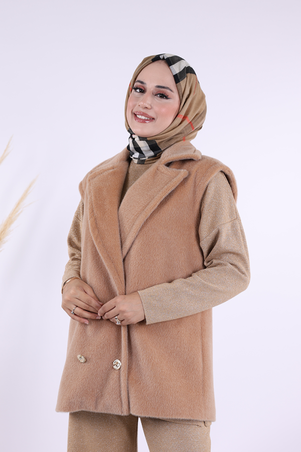 Angora Yelek 70031 Vizon - 4
