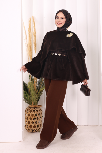 Atkı Detay Panço 70061 Kahverengi - Bym Fashion (1)