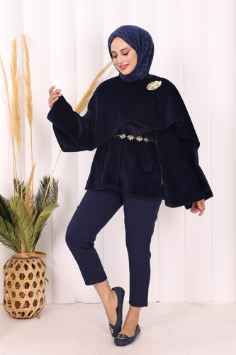 Atkı Detay Panço 70061 Lacivert - Bym Fashion