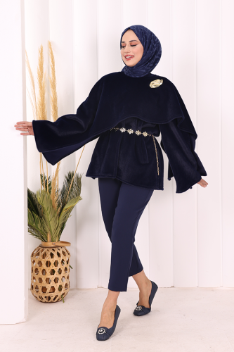 Atkı Detay Panço 70061 Lacivert - Bym Fashion (1)