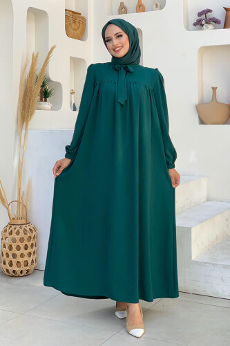 Bebekli Anne Elbisesi 3896 Zümrüt - Bym Fashion