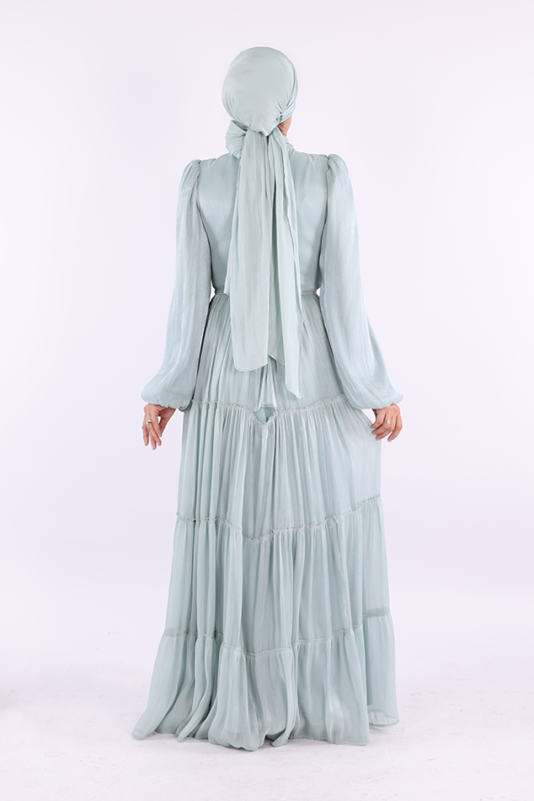 Broş Detaylı Valentino Abiye 7141 Mint - 5