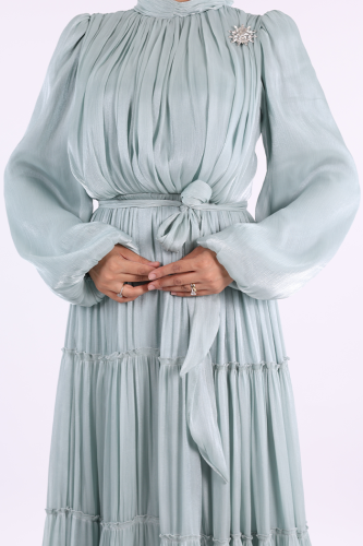 Broş Detaylı Valentino Abiye 7141 Mint - 7