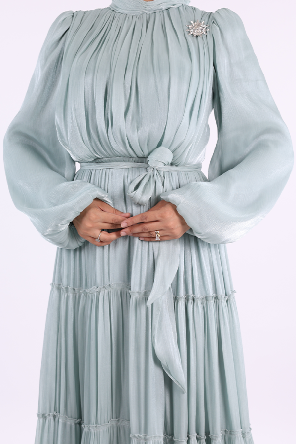 Broş Detaylı Valentino Abiye 7141 Mint - 7