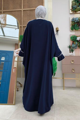 Fermuarlı Yarasakol Ferace 6002 Lacivert - Bym Fashion (1)