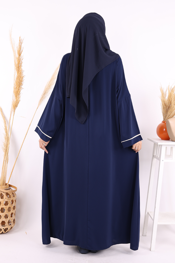 Cepli Şerit Detaylı Elbise 6018 Lacivert - 8