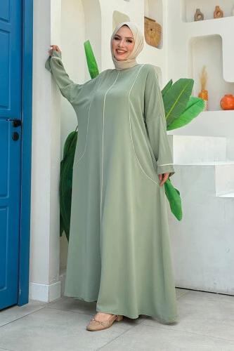 Cepli Şerit Detaylı Elbise 6018 Mint - Bym Fashion (1)