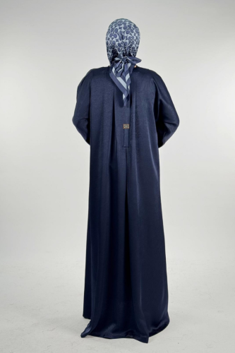 Çıt Çıt Düğmeli Ferace 70023 Lacivert - Bym Fashion (1)