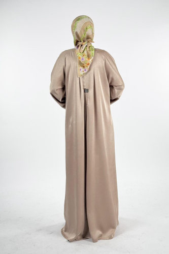 Çıt Çıt Düğmeli Ferace 70023 Vizon - Bym Fashion (1)