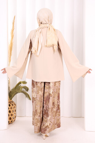 سترة ذات مظهر مستقيم وأكمام كيب 7666 ستون - 7