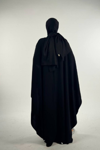 Düğme Detaylı Pelerin 70024 Siyah - Bym Fashion (1)