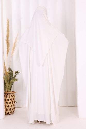 Düğme Detaylı Yarasakol Cilbab 6042 Ekru - 8
