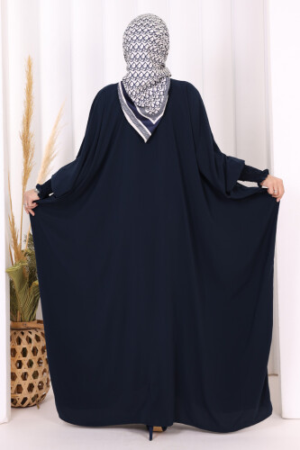 Düğme Detaylı Yarasakol Cilbab 6042 Lacivert - 8