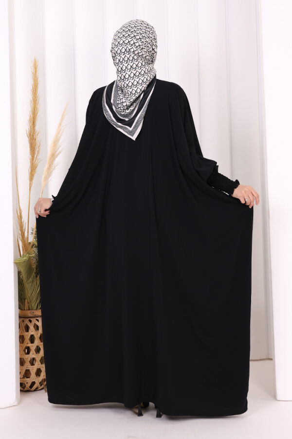 Düğme Detaylı Yarasakol Cilbab 6042 Siyah - 8