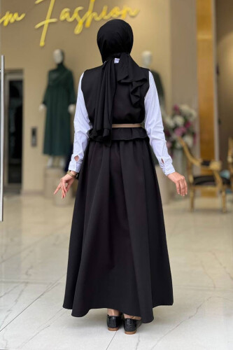 Etek ve Yelek İkili Takım 6035 Siyah - Bym Fashion (1)