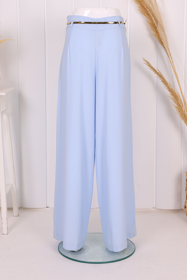 Fermuarlı Kemer Aksesuarlı Pantolon Etek 0125 Bebe Mavisi - 3