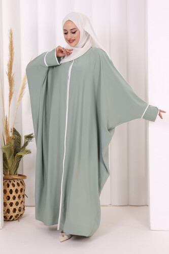 Fermuarlı Yarasakol Ferace 6002 Mint - Bym Fashion (1)