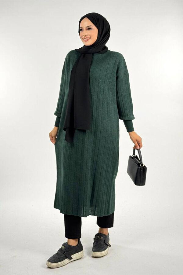 Fitilli Triko Tunik 18302 Zümrüt - 1