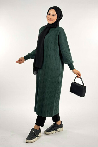 Fitilli Triko Tunik 18302 Zümrüt - 3