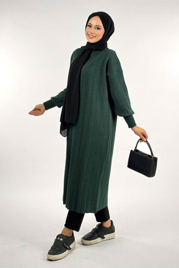 Fitilli Triko Tunik 18302 Zümrüt - 3