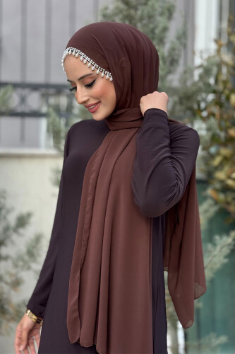 İncili Şal 2028 Kahverengi - Bym Fashion (1)
