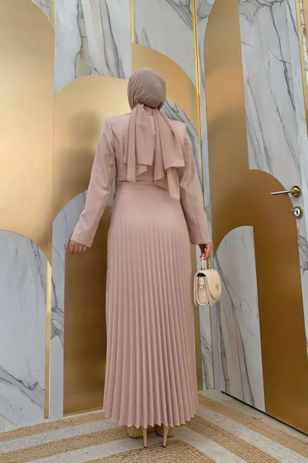 سترة نظرة تنورة فستان مطوي 3700 حجر - 3