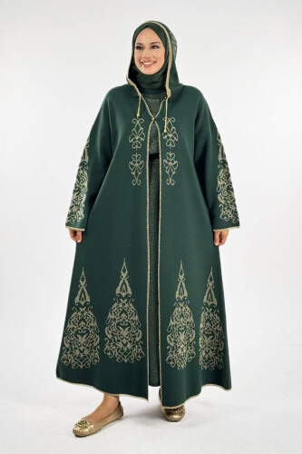 KAPŞONLU SİMLİ HIRKA 18307 Zümrüt - 1