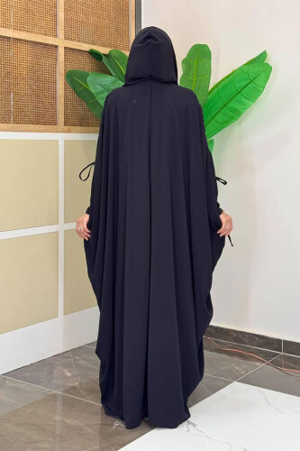 Kapüşonlu Abaya ve Elbise İkili Takım 70013 Siyah - Bym Fashion (1)