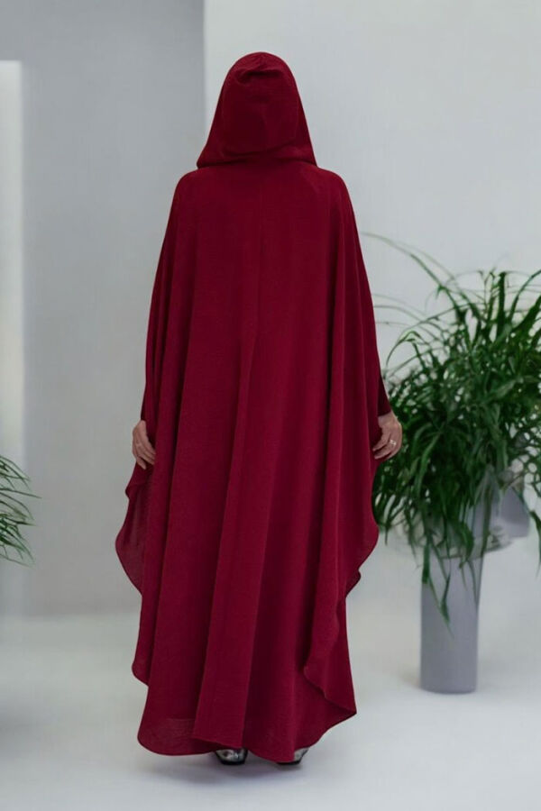 Kapüşonlu Ayrobin Pelerin 70021 Bordo - 2