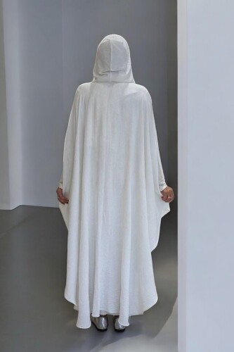 Kapüşonlu Ayrobin Pelerin 70021 Ekru - Bym Fashion (1)