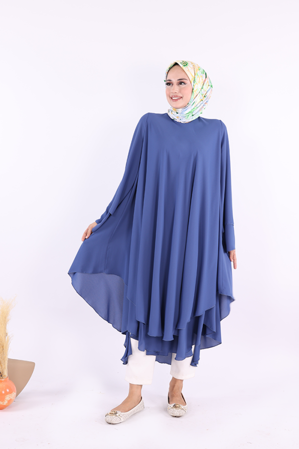 Kat Detaylı Tunik 3988 İndigo - 1