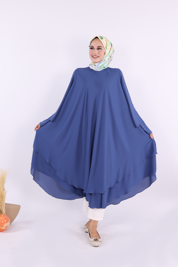 Kat Detaylı Tunik 3988 İndigo - 2