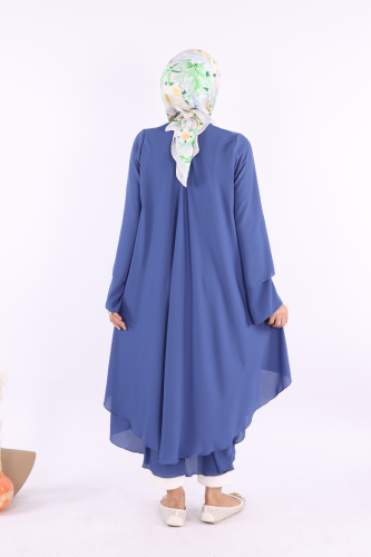 Kat Detaylı Tunik 3988 İndigo - 4