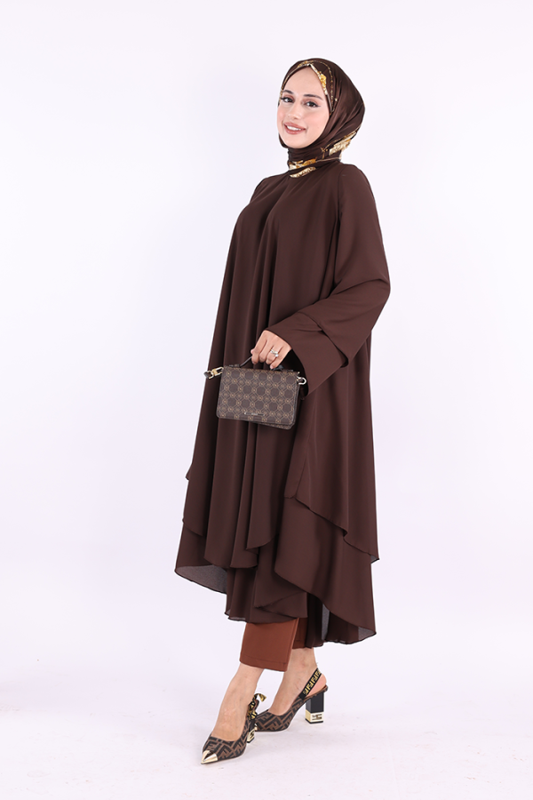 Kat Detaylı Tunik 3988 Kahverengi - 3