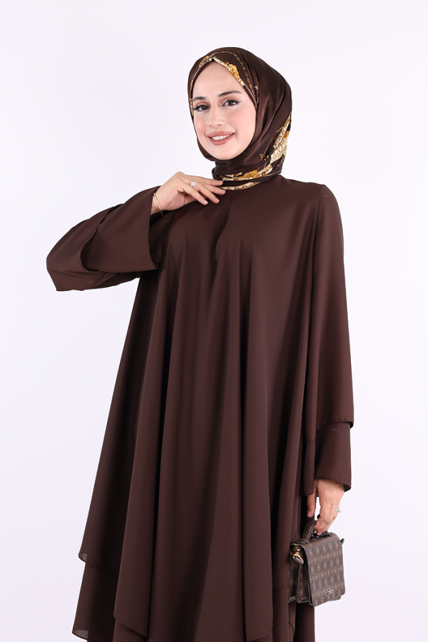 Kat Detaylı Tunik 3988 Kahverengi - 4
