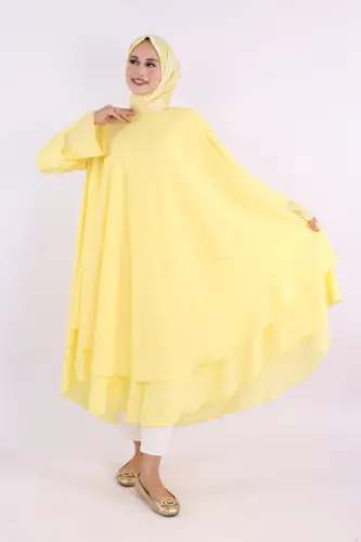 Kat Detaylı Tunik 3988 Sarı - Bym Fashion (1)