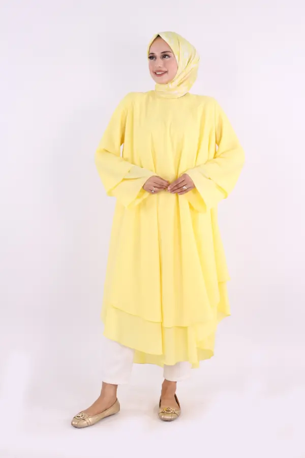 Kat Detaylı Tunik 3988 Sarı - 1