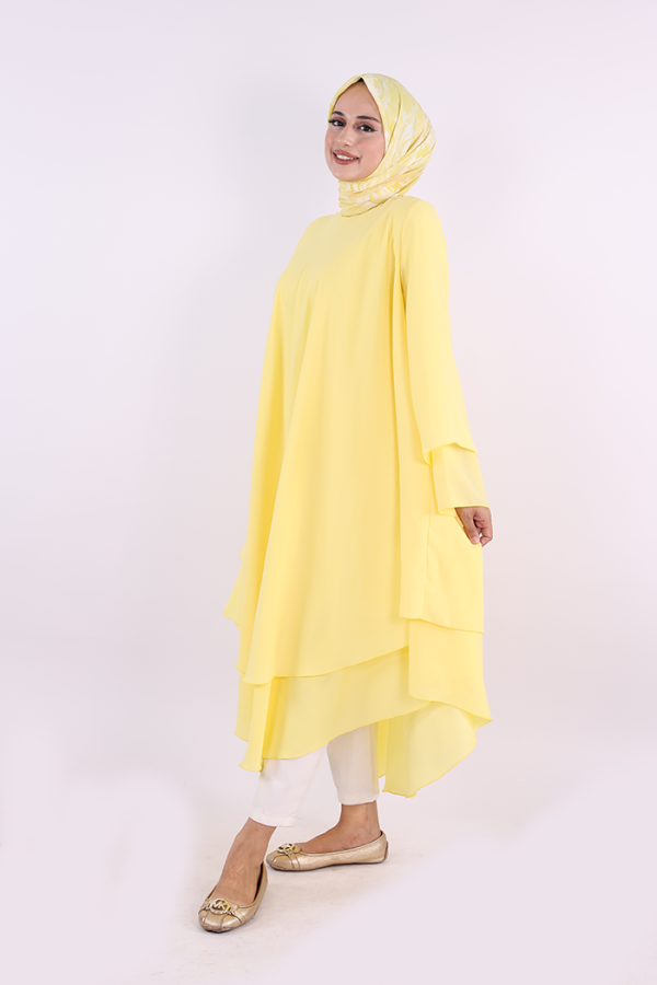 Kat Detaylı Tunik 3988 Sarı - 3