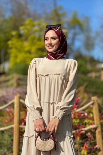 Katlı Salaş Elbise 6023 Taş - 3