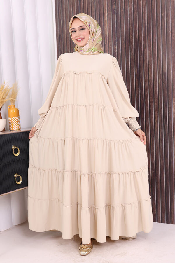 Katlı Salaş Elbise 6023 Taş - 4