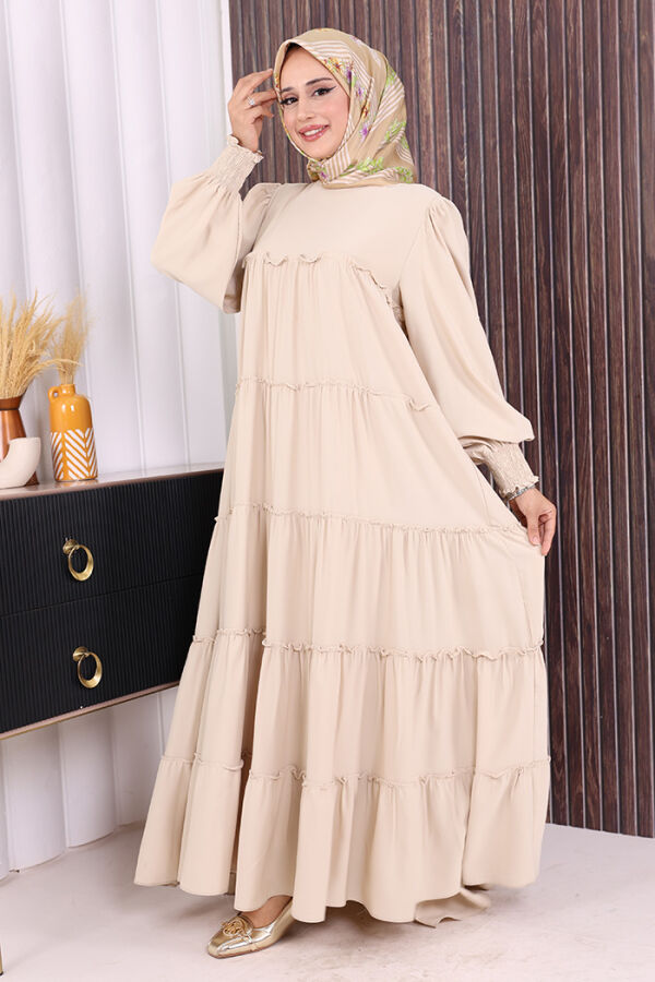 Katlı Salaş Elbise 6023 Taş - 5