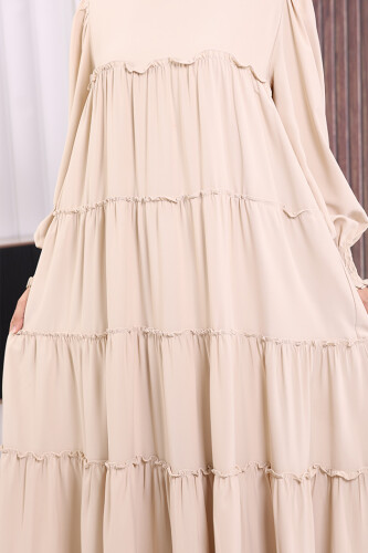 Katlı Salaş Elbise 6023 Taş - 8