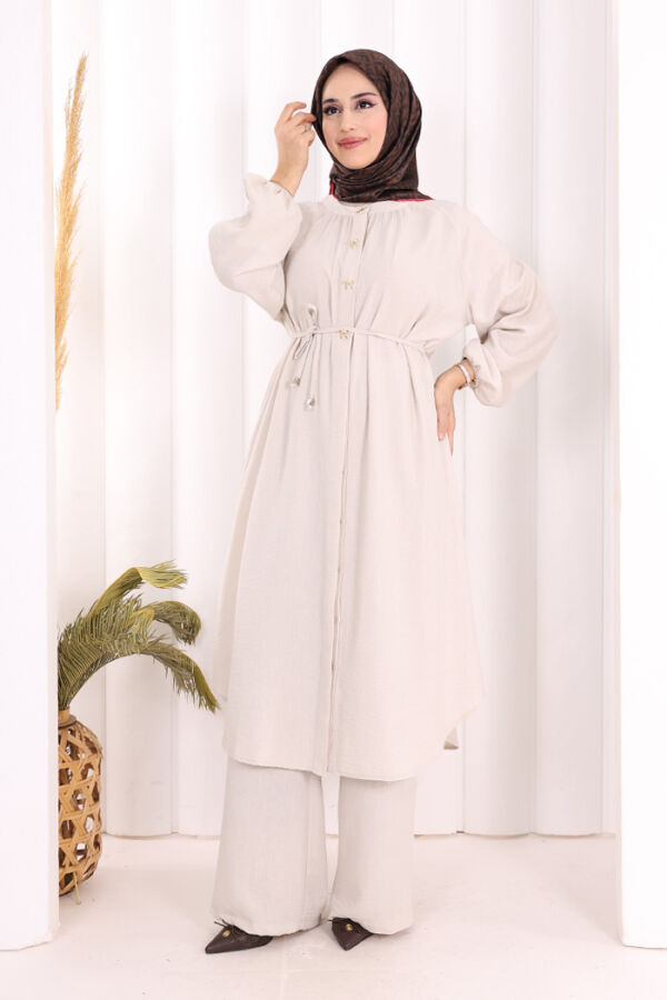 Hac Umre Keten Tunik Pantolon Takım 8013 Taş - 3