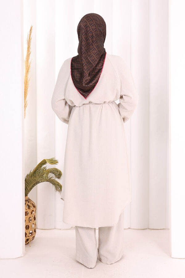 Hac Umre Keten Tunik Pantolon Takım 8013 Taş - 5