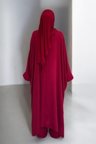 Kol Düğme Detaylı Tunik Pantolon İkili Takım 8688 Bordo - Bym Fashion (1)