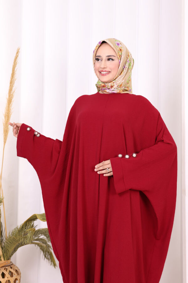 Kol Düğme Detaylı Tunik Pantolon İkili Takım 8688 Bordo - 9