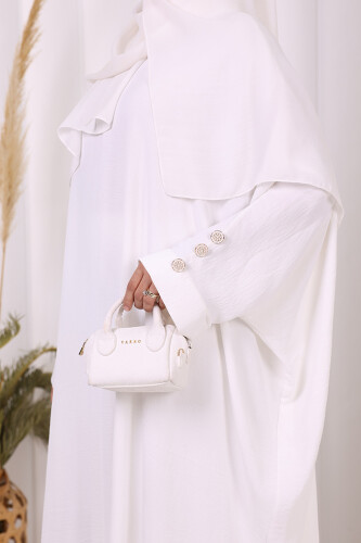 Kol Düğme Detaylı Tunik Pantolon İkili Takım 8688 Ekru - 16