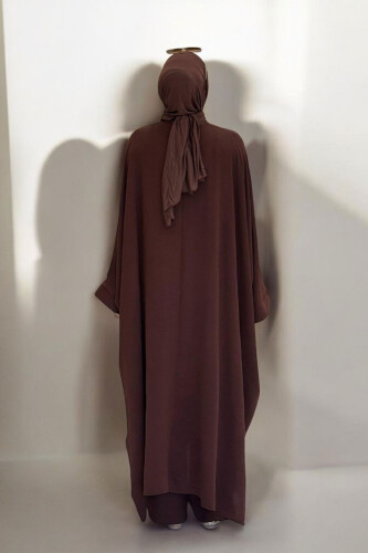 Kol Düğme Detaylı Tunik Pantolon İkili Takım 8688 Kahverengi - Bym Fashion (1)