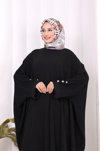 Kol Düğme Detaylı Tunik Pantolon İkili Takım 8688 Siyah - 10